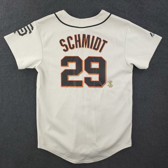 San Francisco Giants Vintage Baseball Jersey Majestic Schmidt Youth Boy's Large - Picture 2 of 13